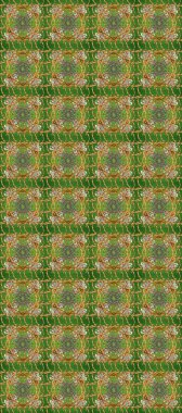 Altın şablon. Kahverengi, yeşil ve bej renkli Royal retro. Raster illüstrasyonu. Klasik çiçek dokusu. Kusursuz desenli altın elementler. Kart, duvar kağıdı, ambalaj, tekstil için klasik tasarım.