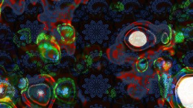 Düz Çiçek Elementleri Tasarımı. Süslü kumaş deseni. Raster illüstrasyonundaki çiçek desenli çizim. Renkli Bahar Teması çizim şablonu.