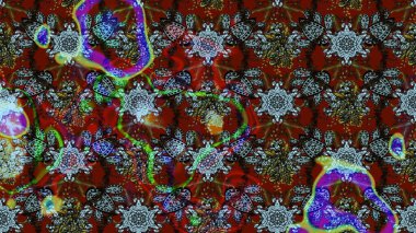 Vadinin kırmızı ve kahverengi renkli çiçekleri. Raster çiçek desenleri çiziyor..