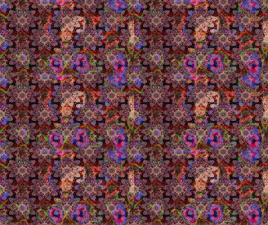 Düz Çiçek Elementleri Tasarımı. Pembe renkli çiçekler. Raster illüstrasyonundaki çiçek desenli çizim. Renkli Bahar Teması çizim şablonu.