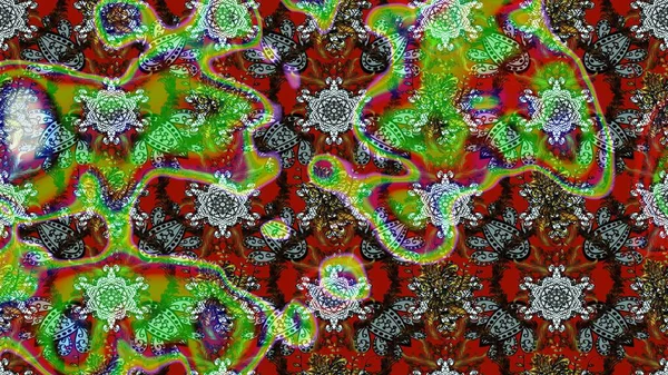 Tropik çiçekler. Gömlek, arka plan modelini çiz. Yeşil ve kahverengi renkte çiçekler.