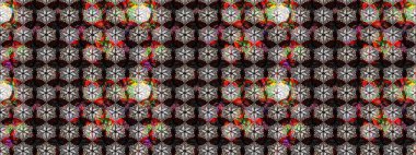 Güzel kumaş deseni. Raster suluboya deseni, narin çiçekler, siyah ve kahverengi çiçekler, tebrik kartı şablonu..