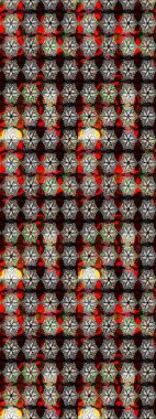 Raster illüstrasyonu. Düz Çiçek Elementleri Tasarımı. Siyah renkte zarif çiçek buketi suluboya. Renkli Bahar Teması çizim şablonu.