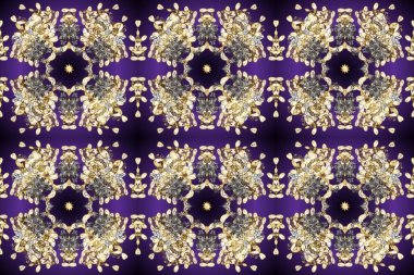 Raster altın pürüzsüz desen. Arkaplan, kumaş, altın duvar kağıdı. Menekşe, bej ve gri renklerde altın rengi. Düz elle çizilmiş vintage koleksiyonu.