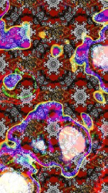 Çiçek desenli raster, gri ve kahverengi çizgi grafik desenli soyut raster arkaplan. Modern stil dokusu.