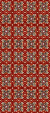 Çiçek desenli altın metal. Altın elementli kırmızı, kahverengi ve gri renkler. Kusursuz altın desen. Raster altın çiçek süsü brokar kumaş ve cam desenli..