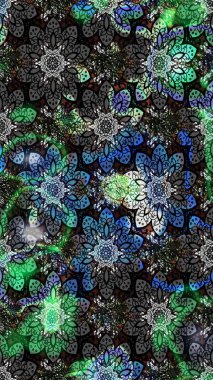 Vadinin gri ve siyah renkli çiçekleri. Çiçeksel çizim kalıbının çizimi.