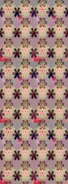 Düz Çiçek Elementleri Tasarımı. Taslak desenli, modaya uygun kumaş deseni. Renkli Bahar Teması eskiz kalıbı. Şirin çiçek elementleri. Raster illüstrasyonu.