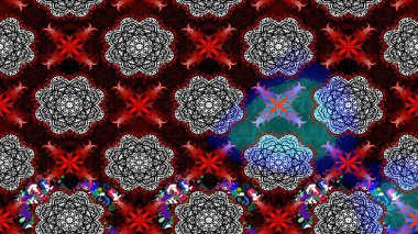 Düz Çiçek Elementleri Tasarımı. Çiçek deseni. Raster illüstrasyonu. Renkli Bahar Teması eskiz kalıbı. Chichi kumaş deseni çiz.