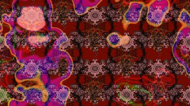 Yatak çarşafları, ceket, paket tasarımı, kumaş ve moda kavramları için tekstil baskısı. Çiçekleri, deniz kabukları, mandalaları ve suluboya efektleriyle donanma geçmişi. Çizim kalıbı etnik tasarım.