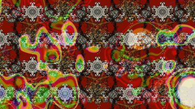 Çiçekler suluboya tarzında kırmızı ve kahverengi renklerde. Raster illüstrasyonunda çiçek deseni çizimi.