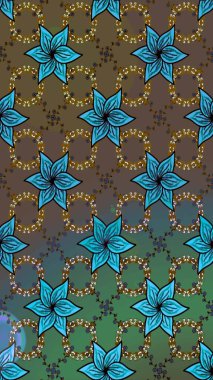 Küçük çiçekteki sevimli çiçek deseni. Raster deseni. Raster illüstrasyonu. Nazikçe, yaz çiçekleri kahverengi renklerde.