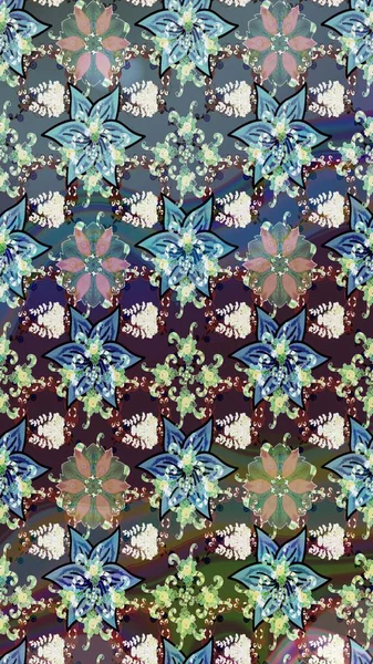 Tomurcukları çiçek olan sevimli bir çiçek deseni. Kumaş, tekstil, duvar kağıdı baskısı için. Raster illüstrasyonu. Eskiz geçmişi. Eski usul. Raster..