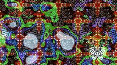 Flat Flower Elements Design. Flowers on brown and green colors. Cute flower raster pattern. Colour Spring Theme sketch pattern Background.