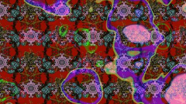 Raster illüstrasyonu. Robot resim. Küçük çiçekte sevimli çiçek deseni var..