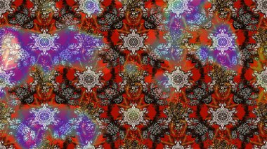 Küçük çiçekteki sevimli çiçek deseni. Tony 'nin kumaş kalıbını çiz. Raster illüstrasyonu. Modaya uygun kumaş deseni.