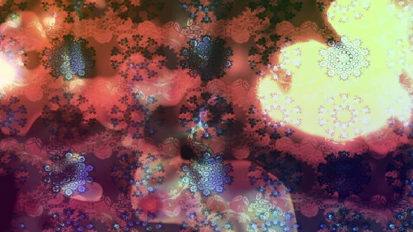 Küçük çiçekte güzel bir desen. Robot resim. Küçük renkli çiçekler. Moda baskıları için zarif bir şablon. Motley illüstrasyonu. Çiçekli yaz çiçekleri.