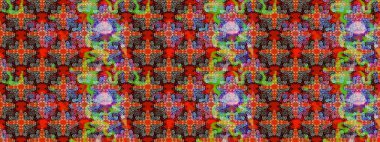 Kırmızı ve kahverengi renkli Asya tekstili. Suluboya çiçekli çiçek deseni. Raster illüstrasyonu.