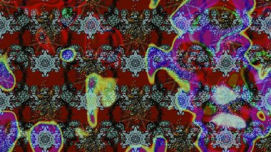 Kırmızı ve gri renkte çiçekler. Renkli Bahar Teması eskiz kalıbı. Sevimli çiçek raster deseni. Düz Çiçek Elementleri Tasarımı.