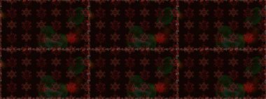 Siyah ve kahverengi renklerde çiçeksiz. Siyah ve kahverengi renkte çiçekler. Raster illüstrasyonu. Çiçek deseni. Şatafatlı bahar bahçesi dokusu.