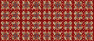 Kusursuz kraliyet lüksü, altın barok kumaş rengi. Altın antika ortaçağ dekoratifi, kırmızı, kahverengi ve bej renklerinde altın desenli süslemeler..