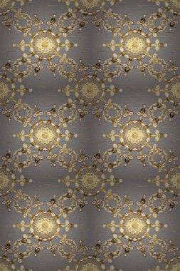 Mavi üzerinde kusursuz desen, altın elementli siyah renk. Doğu tarzı arabesk. Raster. Kusursuz altın desenli bukleler. Hassas altın deseni açın. Parlak dantel, stilize çiçekler, şal desenli