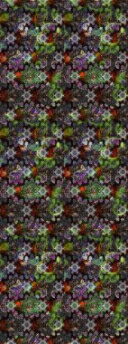 Vadinin gri ve siyah renkli çiçekleri. Çiçeksel çizim kalıbının çizimi.