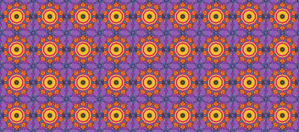 Bahar çiçekleriyle desen dallı, menekşe rengi, turuncu ve siyah renkler ve çiçek silueti. Raster deseni.