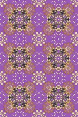 Doğulu stil, altın elementlerle bej ve menekşe renklerinde altın desenli arabesk yapar. Raster altın desen. Kusursuz kıvırcık saçlar..