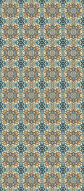 Şam, tasarım için kusursuz desen. Mavi, bej ve nötr renklerde altın elementler içeren pürüzsüz desen.