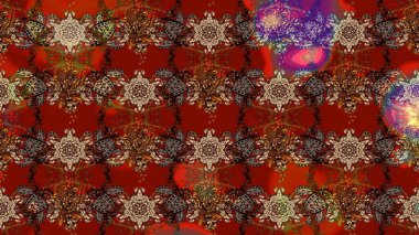 Raster güzel bir çiçek deseni çizmiş. Nazik romantik baskı. Bahar mevsimi. Tatil havası. Kahverengi ve kırmızı renkte çiçekler.