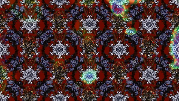 Raster illüstrasyonu. Suluboya çiçekli çiçek deseni. Siyah ve kahverengi renkli Asya tekstili.