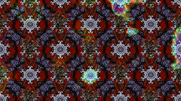 Raster illüstrasyonu. Suluboya çiçekli çiçek deseni. Siyah ve kahverengi renkli Asya tekstili.