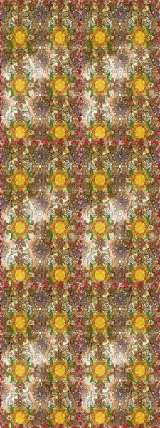 Raster illüstrasyonundaki çiçek desenli çizim. Kahverengi ve bej renkli çiçekler. Düz Çiçek Elementleri Tasarımı. Renkli Yaz Teması çizim şablonu.