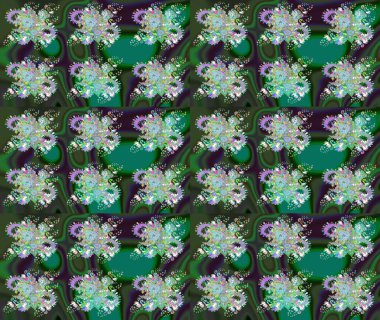 Modern çiçek arkaplanı. Moda baskıları için zarif bir şablon. Halk tarzı. Parlak renkli çiçekleri ve yeşil ve gri renkte yaprakları olan muhteşem bir çiçek deseni..