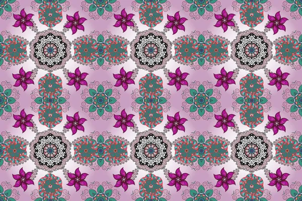 Tarafsız, mavi ve kırmızı renklerde çiçeksiz. Şatafatlı bahar bahçesi dokusu. Tarafsız, mavi ve kırmızı renkte çiçekler. Çiçek deseni.