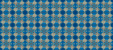 Süslü raster dekorasyonu. Lüks, kraliyet ve Viktorya dönemi konsepti. Klasik barok çiçek desenli altın rengi mavi, gri ve nötr. Mavi, gri ve nötr renklerde altın element.