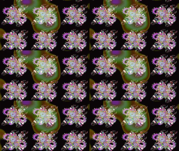 Siyah ve yeşil renkli çiçekler. Nazikçe, güzel çiçek arkaplanı. Raster çiçek desenli ve çiçekli..