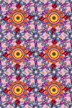 Suluboya kusursuz desen. Dekorasyon ve tasarım için güzel bir desen. Eski model. Çiçeğin suluboya çizimlerinin mükemmel deseni. Moda yazdırma.