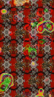 Raster illüstrasyonundaki çiçek desenli çizim. Düz Çiçek Elementleri Tasarımı. Güzel kumaş deseni. Renkli Bahar Teması çizim şablonu.