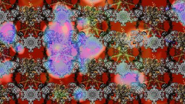 Gri ve kahverengi renkli çiçekler. El çizimi çiçekli soyut çizim kalıbı. Raster illüstrasyonu.