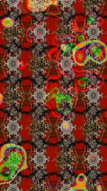 Raster illüstrasyonundaki çiçek desenli çizim. Düz Çiçek Elementleri Tasarımı. Güzel kumaş deseni. Renkli Bahar Teması çizim şablonu.