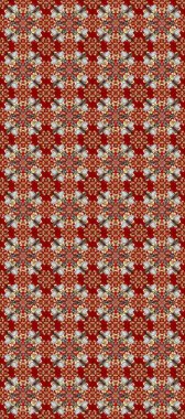 Damask arkaplanı. Barok tarzında altın çiçekli süs. Kırmızı, kahverengi ve bej renklerde altın bir element. Altın çiçekli, pürüzsüz desen.