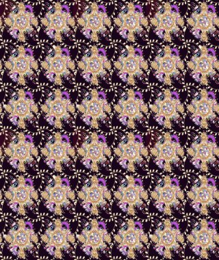 Düz Çiçek Elementleri Tasarımı. Raster illüstrasyonundaki çiçek desenli çizim. Güzel kumaş deseni. Renkli Bahar Teması çizim şablonu.