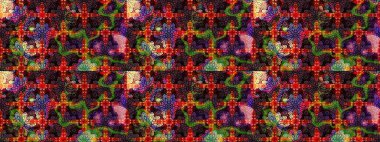 Çiçeksel çizim kalıbının yansıması. Vadinin çiçekleri siyah ve kahverengi renklerde.