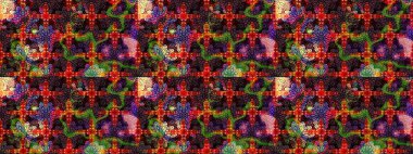 Çiçeksel çizim kalıbının yansıması. Vadinin çiçekleri siyah ve kahverengi renklerde.