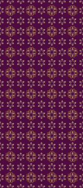 Süslü dekorasyon. Damask altın soyut çiçek deseni mor, kahverengi ve bej renklerde. Raster illüstrasyonu.