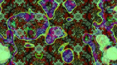 Yeşil ve kahverengi renkli vadi çiçekleri. Raster çiçek desenleri çiziyor..