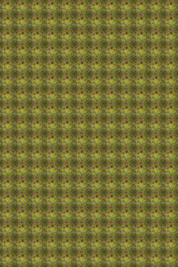 Yeşil ve sarı renkli çiçekler. Raster illüstrasyonu. El çizimi çiçekleri olan soyut, pürüzsüz desen.