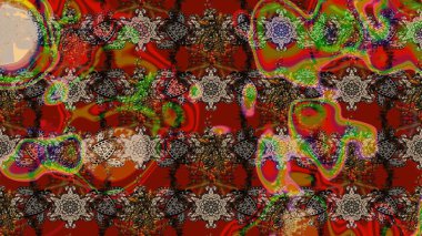 Çiçekli yumuşak bir eskiz şekli. Raster çiçekleri klasik tarzda çizilmiş. Raster illüstrasyonu. Kahverengi, kırmızı ve bej renklerde bahar çiçekleri..